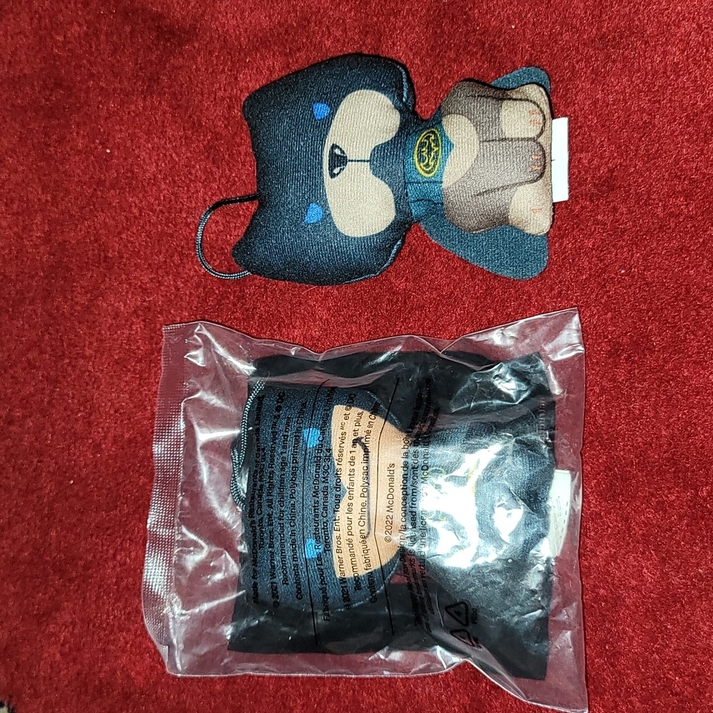 Set of 2 Super Pets Batman Themed, Batman and Ace the Hound Hanging Plush